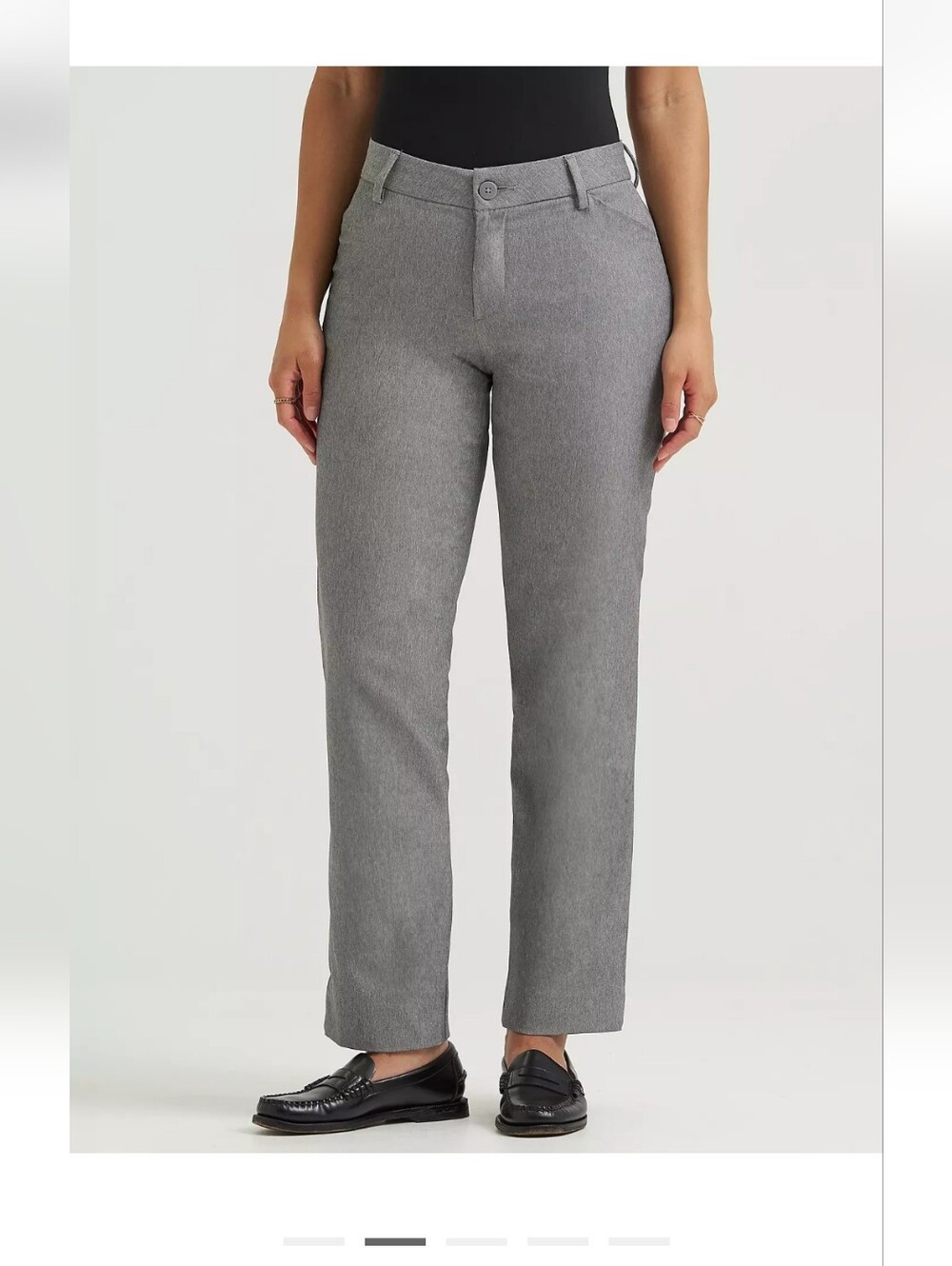 Lee Women's Size 12 Short Ash Heather Grey Straight Leg Wrinkle Free Trouser NWT